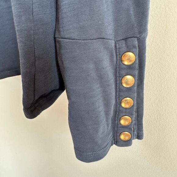 Nation LTD Janae Slim Crew Tee Long Sleeve Button Cuff T-Shirt Blue Womens M - Picture 6 of 12